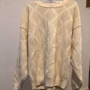 Cream Talbots Knit Sweater (Large)